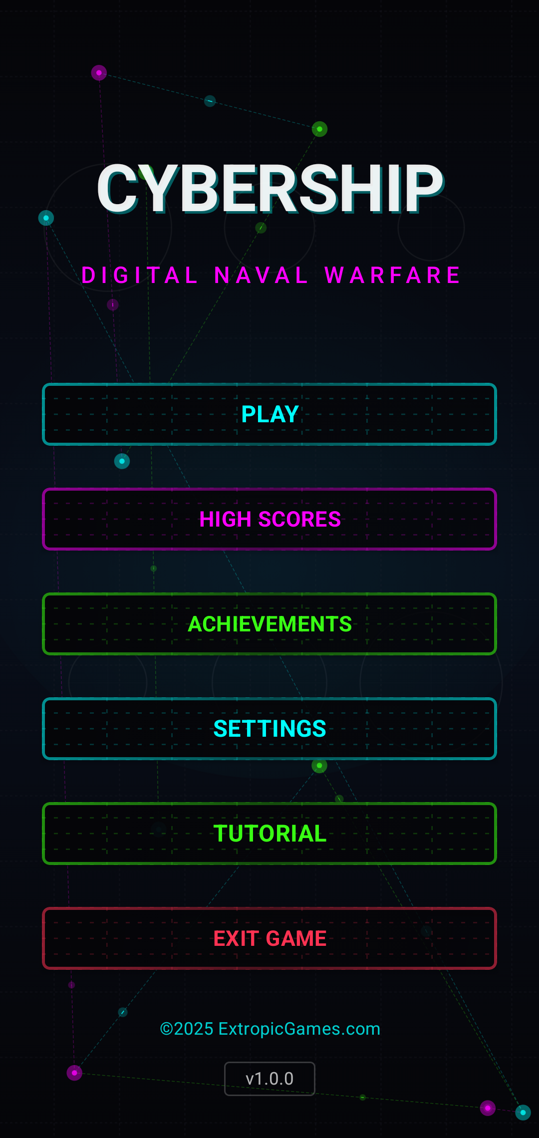 CyberShip Main Menu