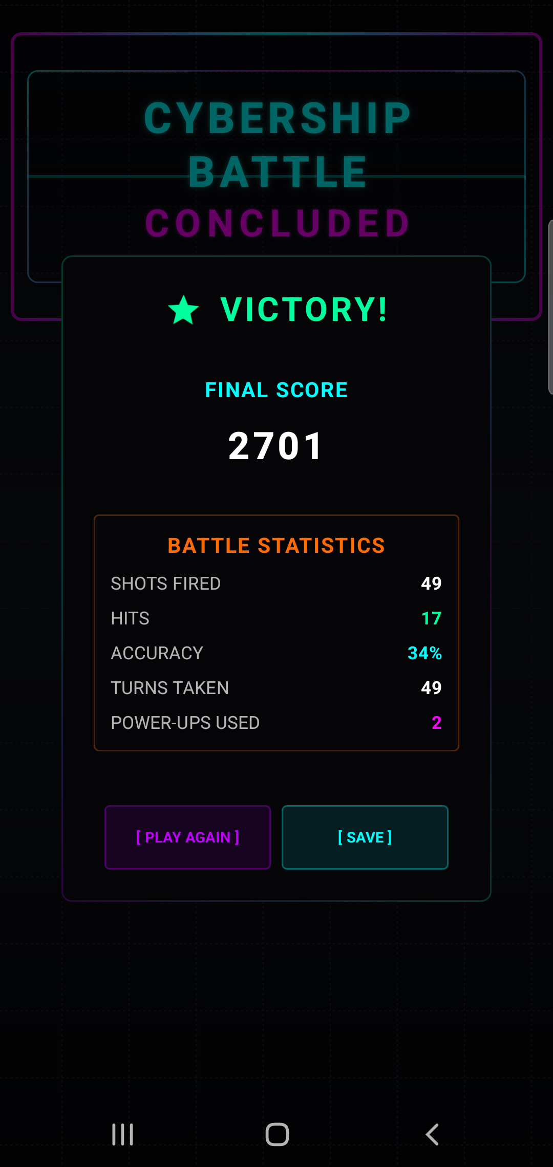 Victory Screen